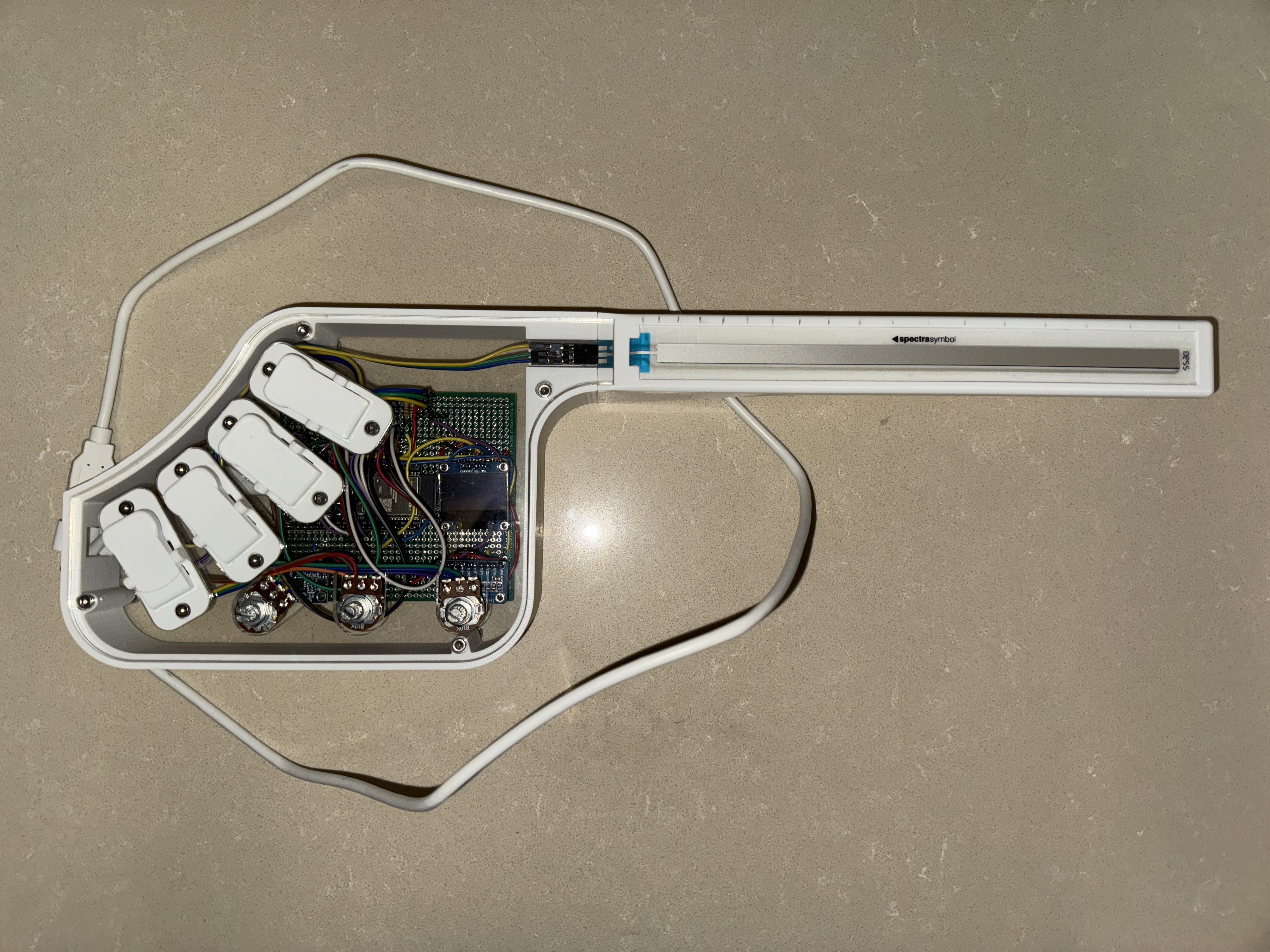 Prototype 1.04, ESP32-based, built on a protoboard