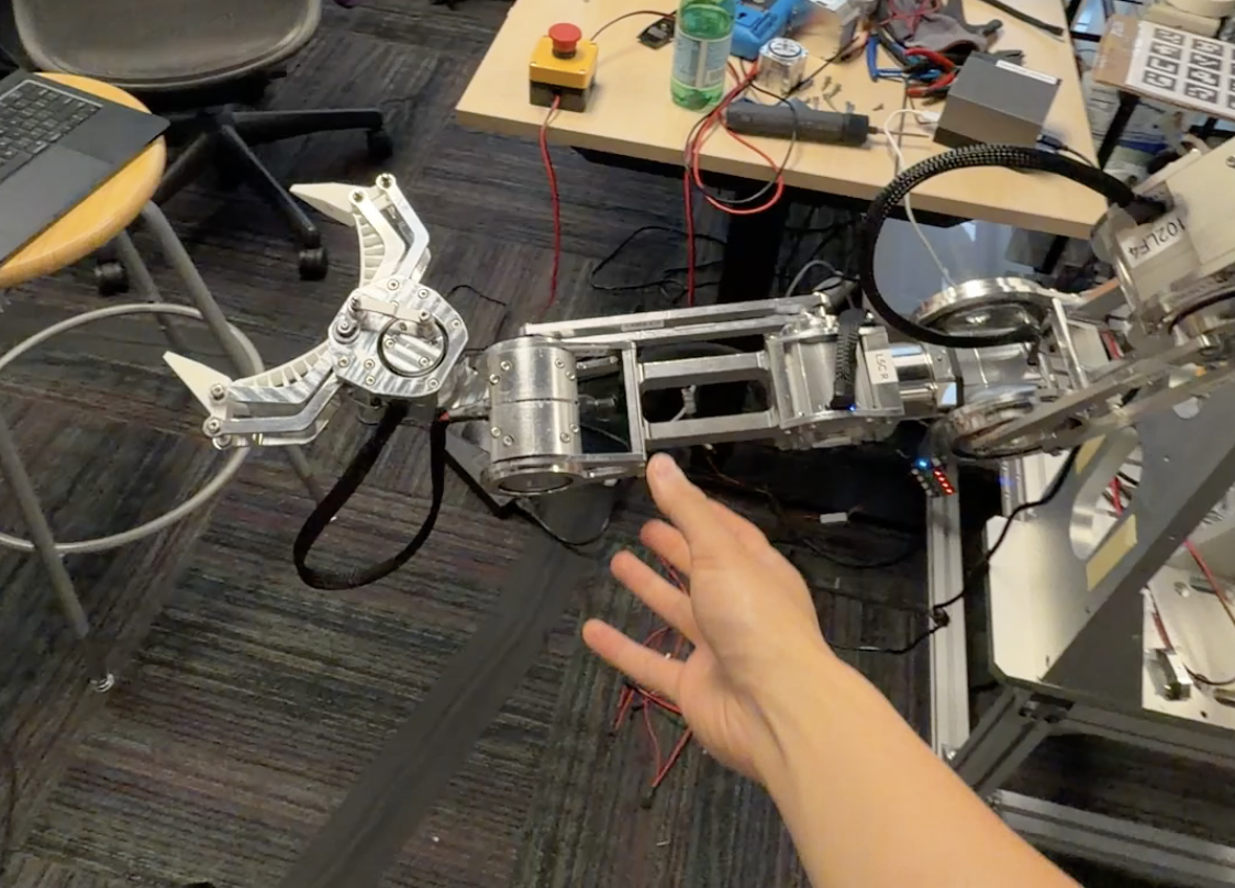 Testing gravity compensation on the new arm prototypes for the first time